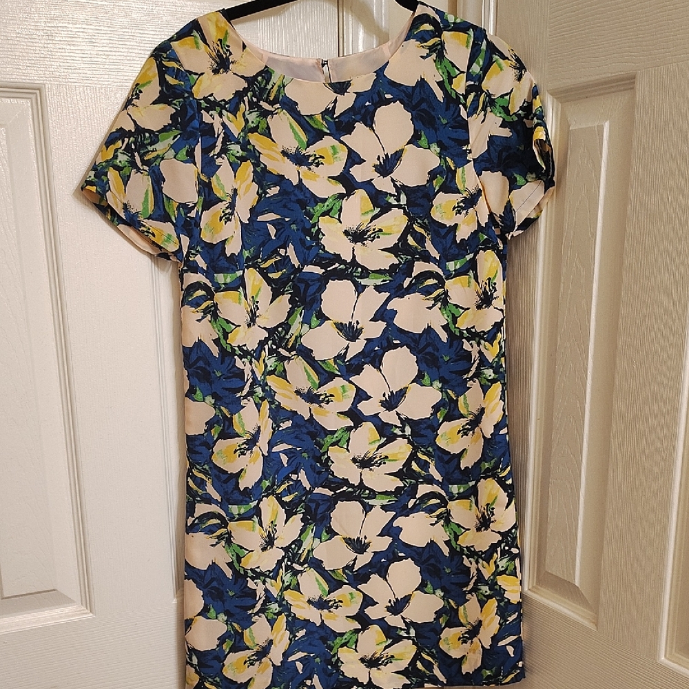 J. Crew Floral Mini Dress - Blue and Cream